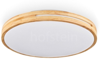 hofstein Deckenleuchte dimmbare Deckenlampe aus Metall/Bambus/Kunststoff in Weiß/Natur, LED wechselbar, 3000 - 6000 Kelvin, LED Leuchte(50cm), 4100 Lumen, 3000 -6000 Kelvin, inkl. Fernbedienung