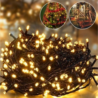 Salcar LED-Lichterkette 23M 360 LED Lichterkette Weihnachtsbaum Weihnachtsdeko Warmweiß, mit Fernbedienung, Christbaumbeleuchtung, 8 Modi und Memory