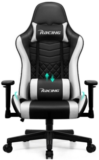 Hiazurm Gaming-Stuhl Komfortabler Gamer Stuhl mit Höhenverstellbarer Sitzfläche (Ergonomischer Bürostuhl mit Kopf- und Lendenkissen, 165° Neigefunktion), Wippmechanismus und Stabiler Metallrahmen, Belastbar bis 150 kg