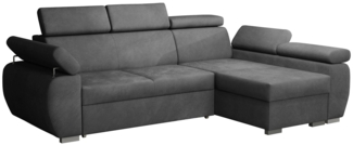 Ecksofa Boston Mini mit Schlaffunktion, Bettkasten, Einstellbare Kopfstützen (Kronos 22, Seite: Rechts, 2r+LC)