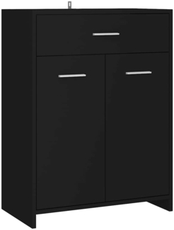 vidaXL Badezimmerschrank Schwarz 60x33x80 cm Holzwerkstoff 805025