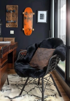 Lammfell Merino Schwarz Größe: 100-110