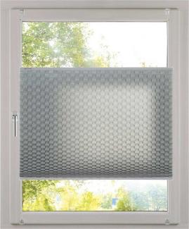 K-home Klemmfix Plissee 3D-Effekt Grau 30x130 cm