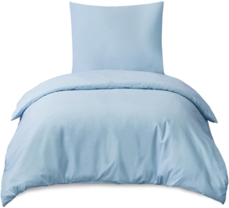 Bettwäsche 155x220 Blau Set mit Kissenbezug Mikrofaser Weich und Bügelfrei