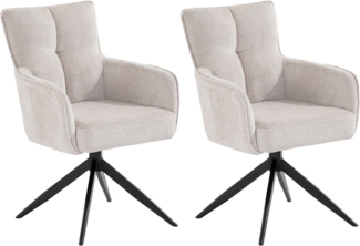 set one by Musterring Armlehnstuhl Tucson (Set), (Set), 2er Set, mit Drehfunktion, Stativgestell Eisen schwarz