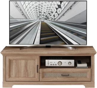 TV Lowboard VIENNA 143 cm Eiche Nachbildung mit Wendefüllung