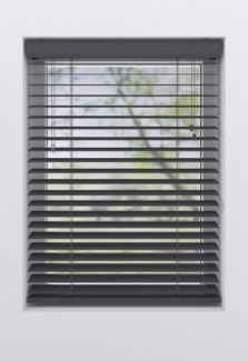 my home Jalousie Ariane, mit Bohren, freihängend, 50mm PVC Lamellen in Holzoptik, Bedienung durch Schnurzug