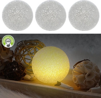CEPEWA LED Dekolicht LED Deko Kugel Soft 3er Set Ø8cm warmweiß Kunststoff Lichtball