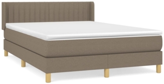 vidaXL Boxspringbett mit Matratze Taupe 140x190 cm Stoff 3130429