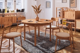 Esstisch Tisch ausziehbar SAGA Buche massiv 100/140x100 cm
