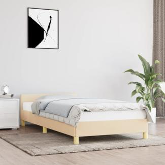 vidaXL Polsterbett mit Kopfteil Stoff 80x200 cm Creme