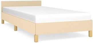 vidaXL Polsterbett mit Kopfteil Stoff 80x200 cm Creme