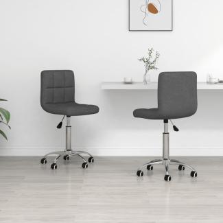 vidaXL Esszimmerstühle 2 Stk. Drehbar Dunkelgrau Stoff, Drehbar [334324]