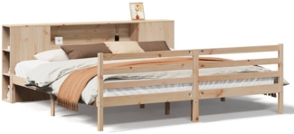 vidaXL Massivholzbett mit Regal ohne Matratze 200x200 cm Kiefernholz 3321860