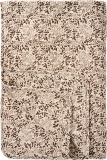 Ib Laursen - Decke Quilt Tagesdecke 180x130cm Blattmuster Natur Braun 07939-61