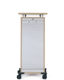 Rollladencaddy mit Hängeregistraturauszug, abschließbar, Silber Buche