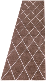 Kurzflor Teppich Roberto Läufer - 80x250 cm - Kupferfarbe