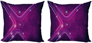 Abakuhaus Kissenbezüge Modern Accent Doppelseitiger Digitaldruck, (2 Stück), Aubergine Lila Linien Kreise