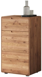 Massivart® Kommode LUCAS 51 cm / Massivholz Wildeiche geölt / Soft-Close-Funktion, 1 Tür / 1 Schublade / 1 Einlegeboden