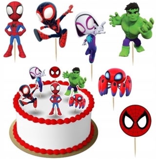 Festivalartikel Tortenstecker Spidey Und Seine Super-Freunde Topper Set 6 Stk Torten Deko Kuchen