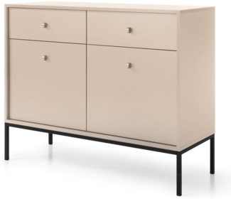 Kommode Mono Sideboard 103,5cm beige 2-türig