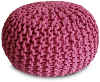 Amagohome Sitzhocker Strickhocker XXL Pouf Ø55 H37cm Bodenkissen Sitzpouf Baumwolle nachhal