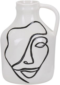 Blumenvase AGRINION Steinzeug 19 cm Weiß