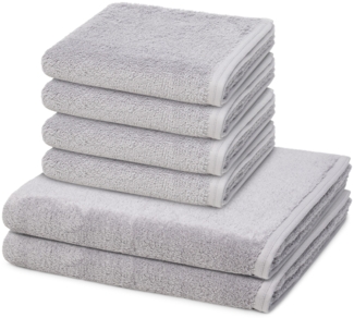Vossen Vegan Life 6 tlg. Frottier-Set - 4 X Handtuch (50 X 100cm), 2 X Duschtuch (67 X 140cm) - 580 g/m2 - Shadow