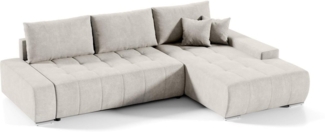 Compleo Ecksofa MONO L-Form Ecksofa mit Steppung, Schlafsofa aus Velourstoff, Breite: 265 cm, Modern Wohnzimmer