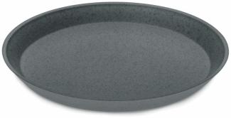 Koziol Kleiner Teller Connect, Speiseteller, Servierteller, Thermoplastischer Kunststoff, Organic Deep Grey, 20,5 cm, 3100673