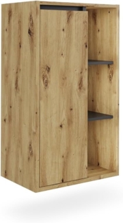 Midischrank Viola Artisan/Grau 50 x 86 cm mit offenen Regalen Vicco