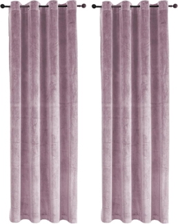 Haus und Deko Gardine Vorhang 2er Set Ösen Verdunkelung 140x245 cm Samt weich blickdicht (2 St), Ösen, Polyester
