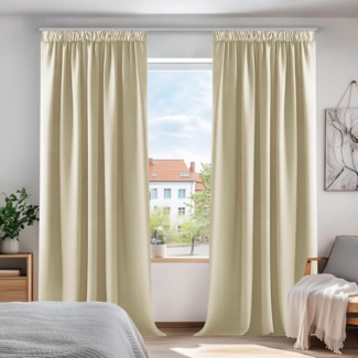 Deconovo Verdunkelungsvorhang Gardinen mit Kräuselband Blickdicht Vorhänge Wohnzimmer 2er Set, Vorhang Verdunkelung Vorhänge Kälteschutz Schlafzimmer Thermovorhang