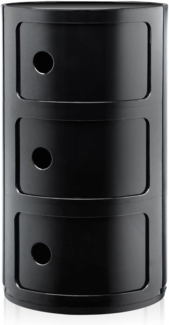 Kartell Componibili, 3 Elements, Schwarz, Runde Basis