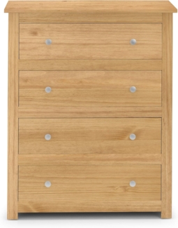 Julian Bowen Radley Kommode mit 4 Schubladen, gewachste Kiefer