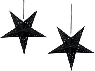 Wanddekoration 2er Set LED MOTTI Stern 45 cm Schwarz