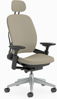 Steelcase Leap Bürostuhl mit Bezug in Trüffel mit Kopfstütze