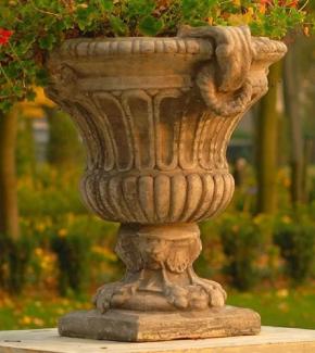 Casa Padrino Barock Garten Deko Blumentopf Dunkelgrau 73x67 x H. 70 cm - Prunkvoller Pflanzentopf im Barockstil - Barock Garten Deko - Barock Terrassen Deko - Barock Deko Accessoires