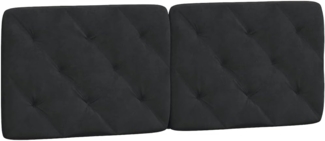 vidaXL Bett Kopfteil-Kissen Schwarz 120 cm Samt (1-tlg)