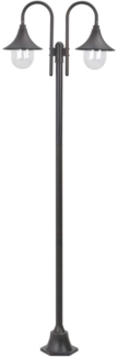 vidaXL Garten-Pollerleuchte E27 220 cm Aluminium 2-Laterne Bronze 44209