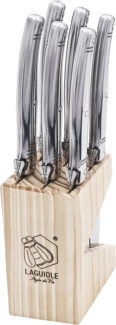 Laguiole Style de Vie Steakmesser LAGUIOLE STEAKMESSER SET "CHIARO", 6 Teile, Edelstahl, silberfarben