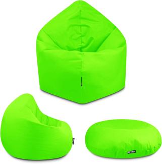 BuBiBag - 2in1 Sitzsack Bodenkissen - Outdoor Sitzsäcke Indoor Beanbag, Neongrün, Ø 125,0 cm