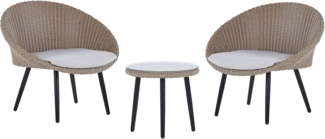 Bistro Set mit Kissen ORTIGIA Helles Beige Beige