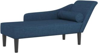 vidaXL Chaiselongue mit Kissen Blau Stoff