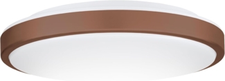 LED Deckenleuchte, Stahl, mokkafarben, weiß, D 43 cm