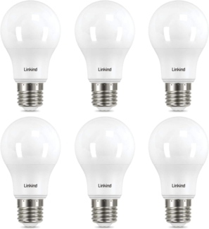 Linkind 8. 2W E27 Energiesparlampe, ersetzt 60W Lampe, 2700K Warmweiß A60 Edison Birne, 220° Abstrahlwinkel, nicht Dimmbar, E27 LED Leuchtmittel, 6 Stück