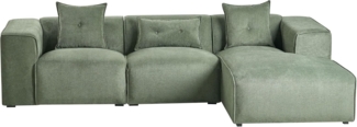 Ecksofa DOLVA Chenillegewebe Dunkelgrün Linksseitig