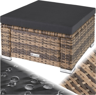 tectake Rattanstuhl Rattan Sitzhocker (Set, 1 St), Robuste Konstruktion