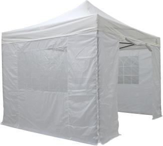 All Seasons Gazebos 3x3 m vollständig wasserdichtes Faltpavillon mit 4 Seitenteilen - Weiß