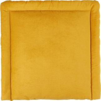 KraftKids Wickelauflage in Cord Breitcord Gelb Mustard, Wickelunterlage 85x75 cm (BxT), Wickelkissen